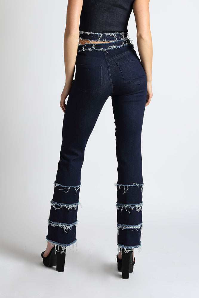 Nev Fringe Ruffle Jeans