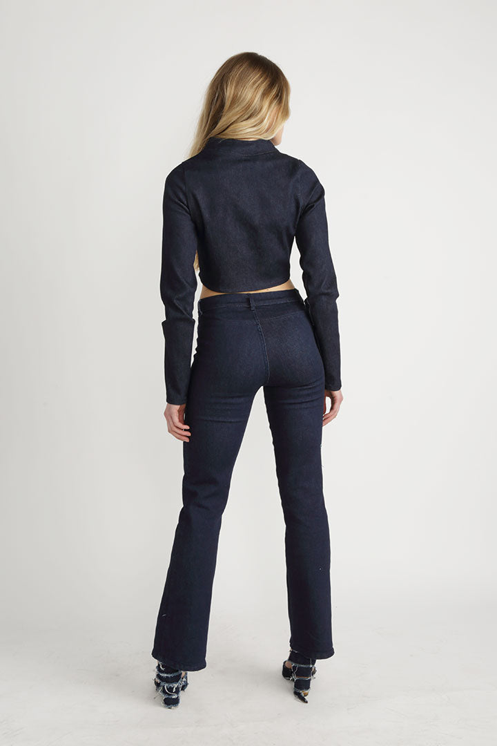 Peyton Blue Denim Front Pocket Jeans