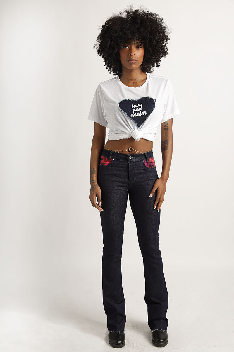 Victoria Red Pocket Jeans